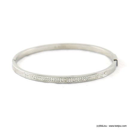 bracelet jonc ouvrable acier inoxydable 0217129 argenté