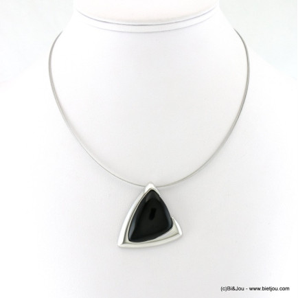 collier pendentif "oeil de chat" triangle 0117912
