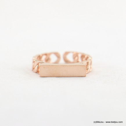 bague minimaliste chaîne ouverte réglable pour femme 0418018 doré rose