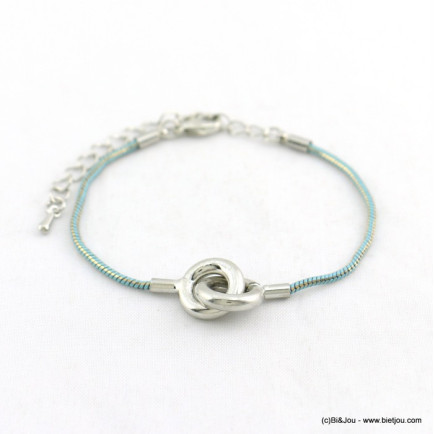 bracelet chaîne maille serpent bicolore 0218066 bleu