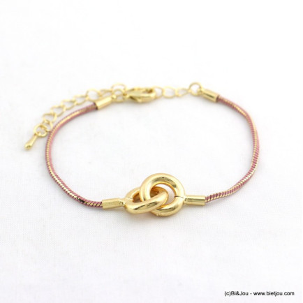 bracelet chaîne maille serpent bicolore 0218066 rose