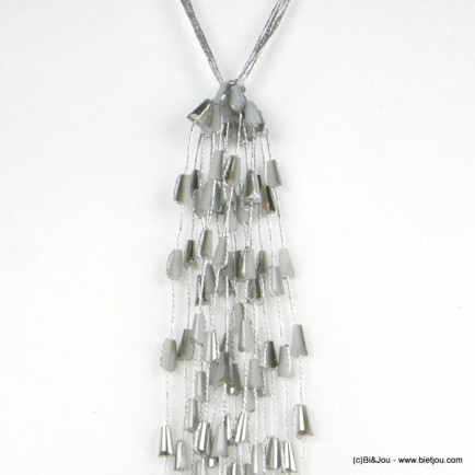 collier cascade cristal conique femme 0118523 gris clair