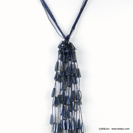 collier cascade cristal conique femme 0118523 bleu foncé