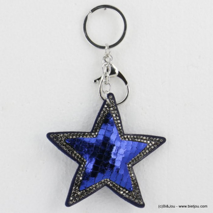 porte-clefs bijou de sac oversize étoile brillante colorée 0818501 bleu