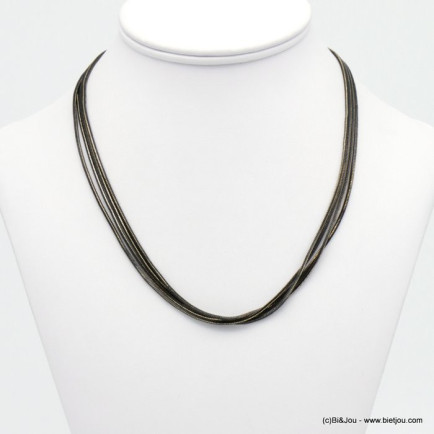 collier multi-liens chaîne serpent metal bicolore 0118608