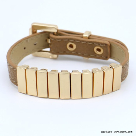 bracelet simili-cuir métal boucle de ceinture reglable 0218561