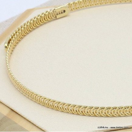 collier ras de cou souple ouvert réglable métal 0119112 doré