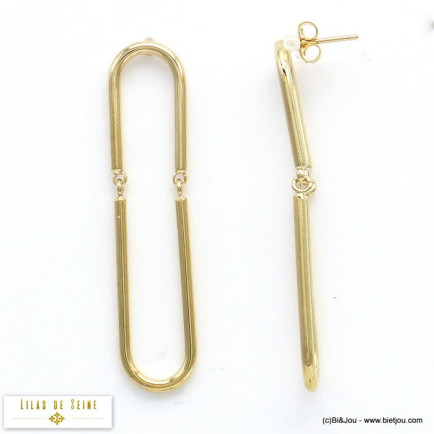 boucles d'oreilles trombone articulé XXL oversize métal 0319614