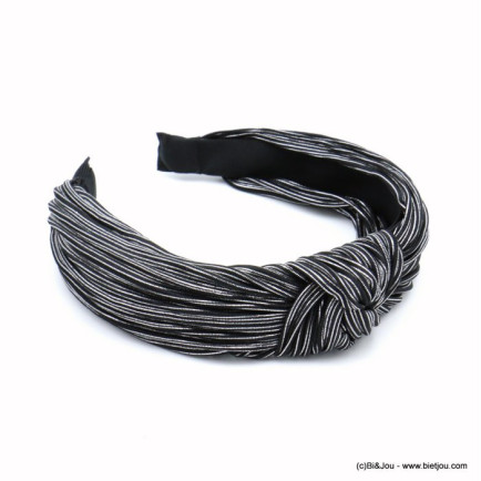 serre-tête large cheveux tissu cotelé fil métallisé 0619600