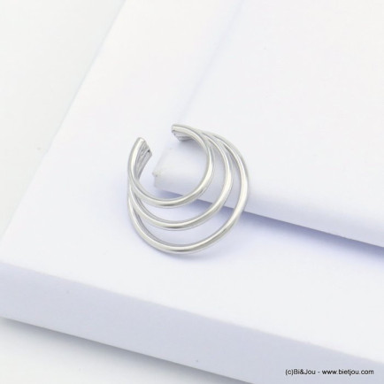bijou d'oreille triple-rangs minimaliste métal 0320121