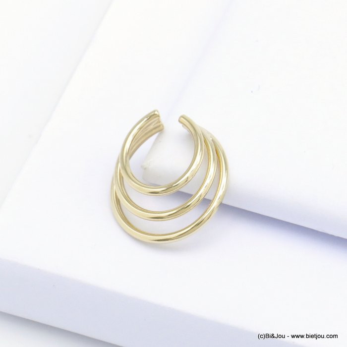 bijou d'oreille triple-rangs minimaliste métal 0320121