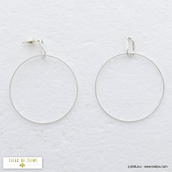boucles d'oreilles créole fine minimaliste métal femme 0320067