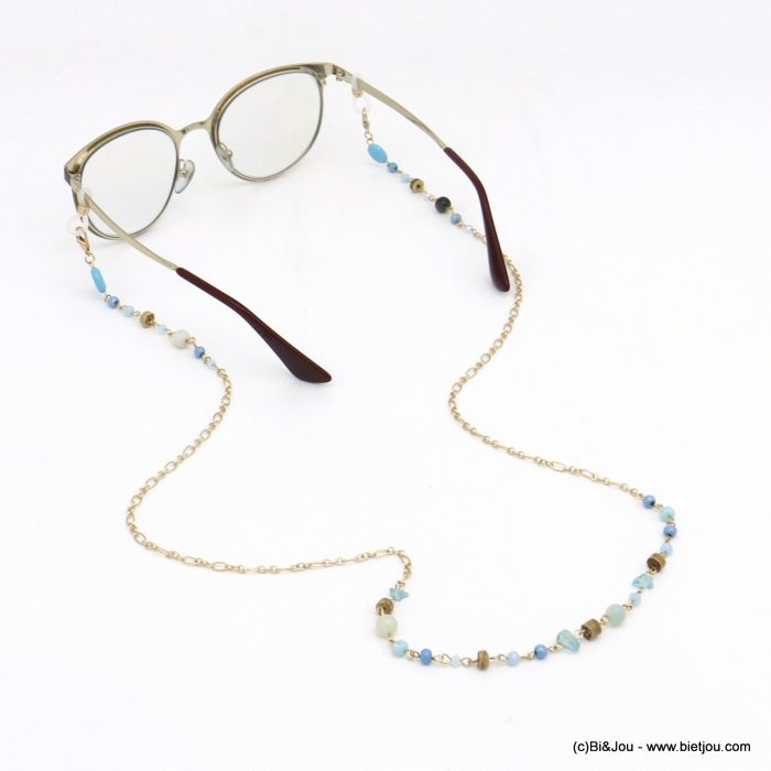 chaîne lunettes pierre cristal verre coco 0120113