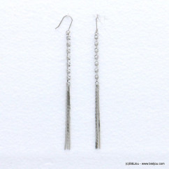 boucles d'oreille pendante imitation perle métal femme 0320593