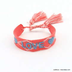 bracelet tissu message LOVE coeur 0221072