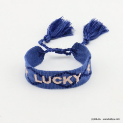 bracelet tissu message LUCKY étoile 0221073