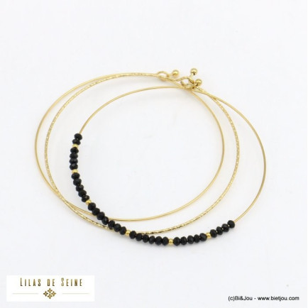 bracelet semainier jonc fin ouvrable cristal acier inoxydable femme 0221526