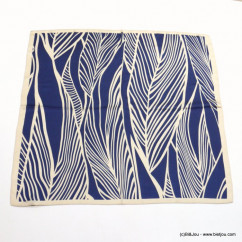 carré satin motif feuilles touché soie polyester femme 0722006